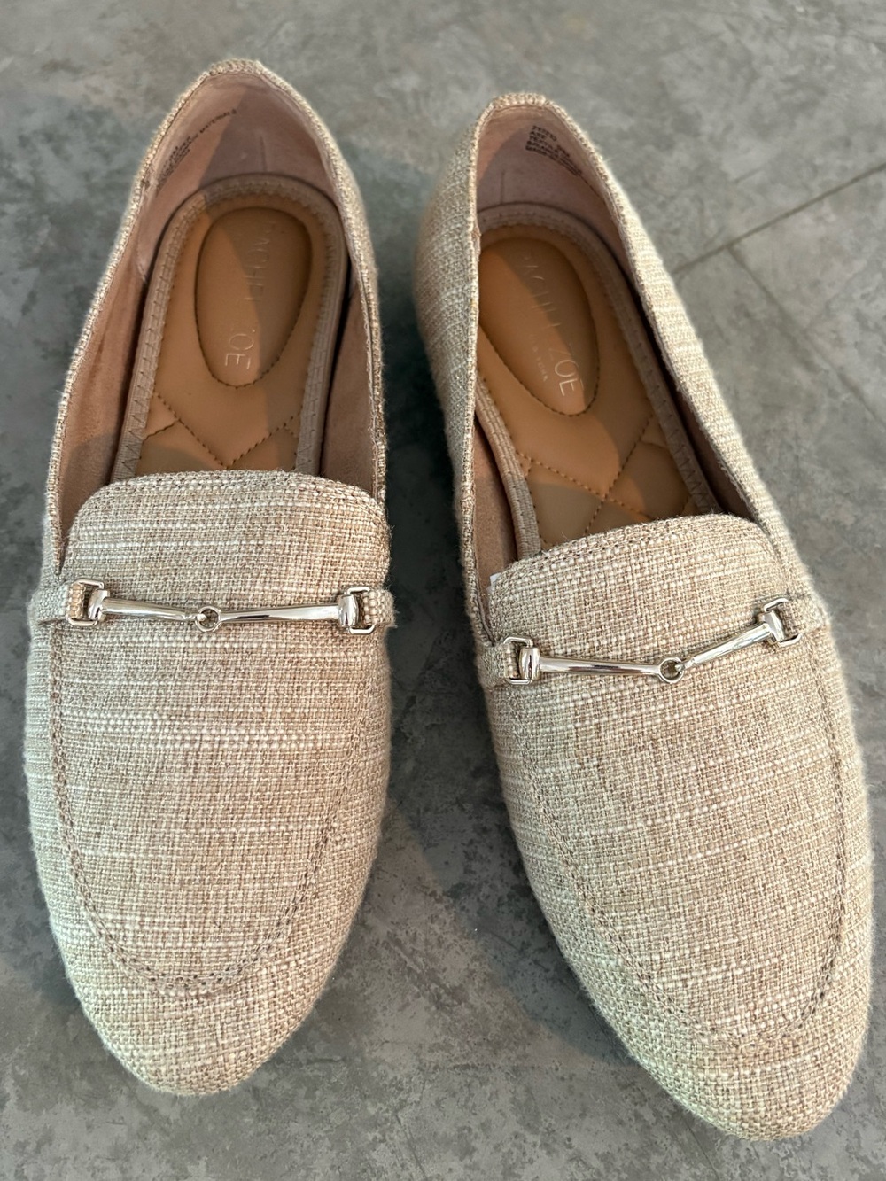 Rachel Zoe Axe linen loafers classic metallic horsebit